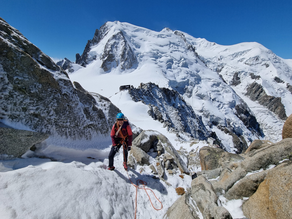 Mont Blanc summit with blue sky